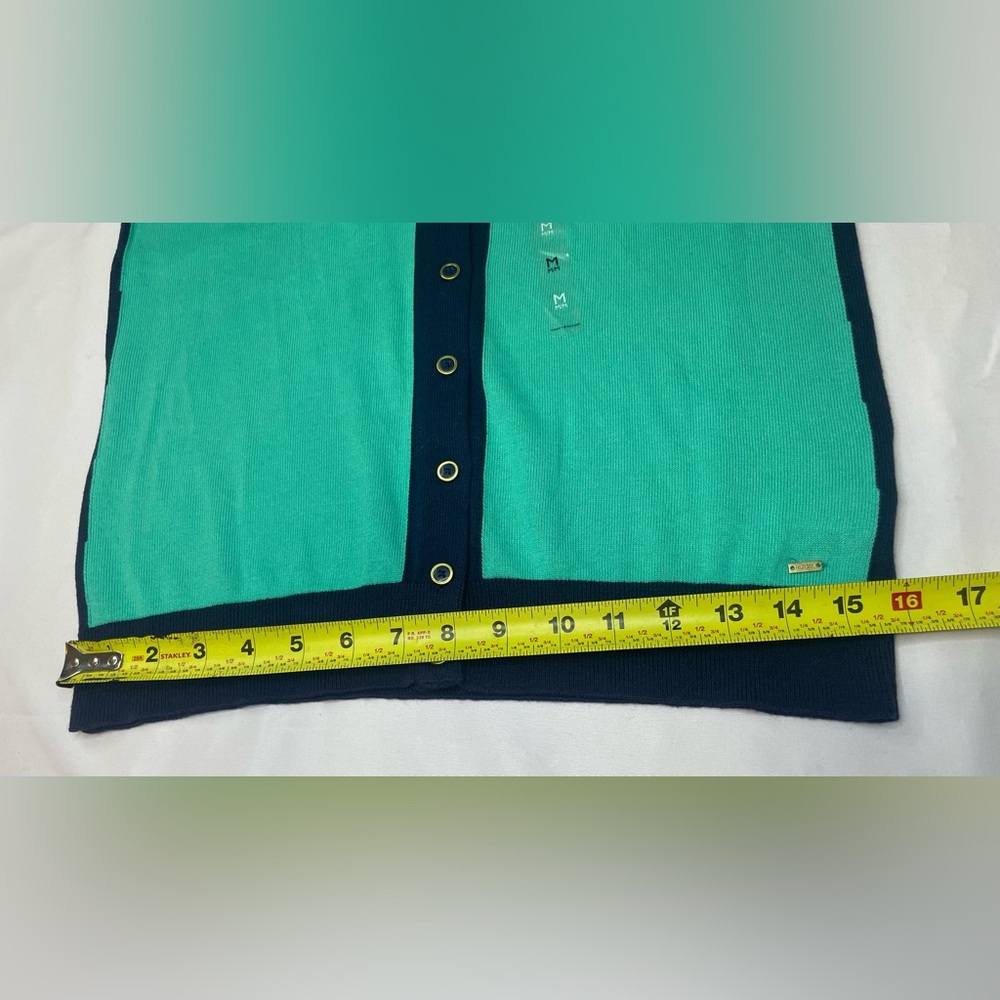 Tommy Hilfiger Teal and Navy Button-Up Cardigan - Picture 9 of 13